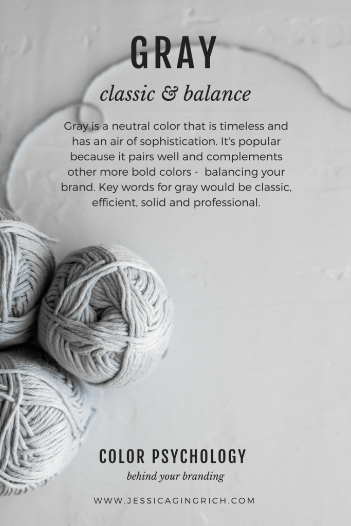 Brand Color Psychology - Gray is Classic & Balance - Jessica Gingrich Creative