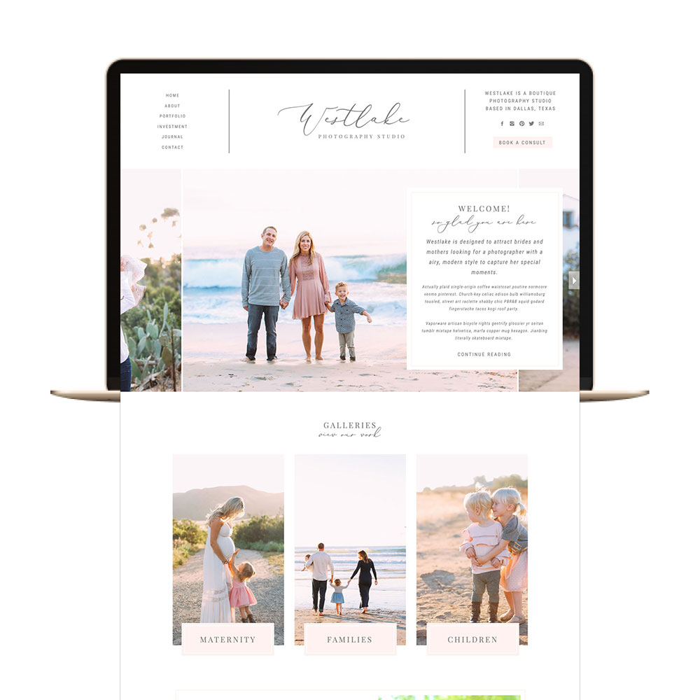 Showit template for event planners and photographers