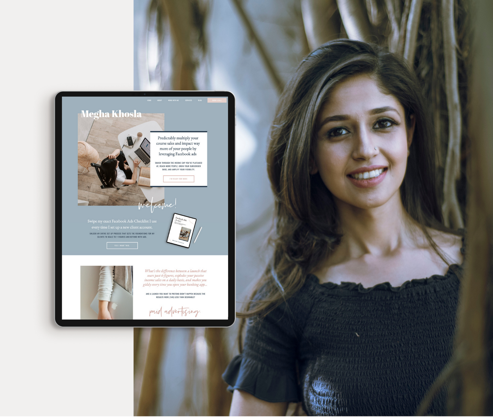 Megha Khosla | Showit template for Ads Consultant