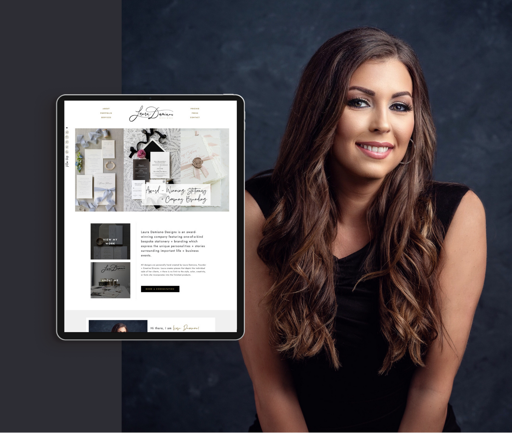 Showit template for graphic designer