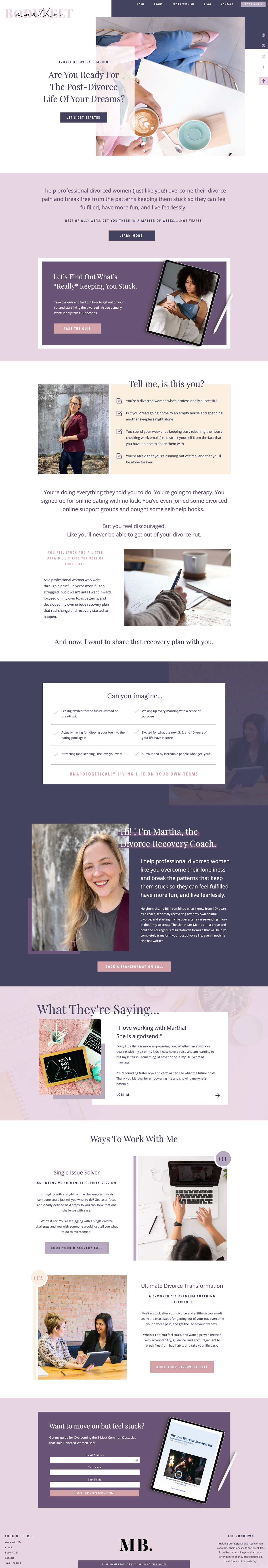 Showit template for a coach