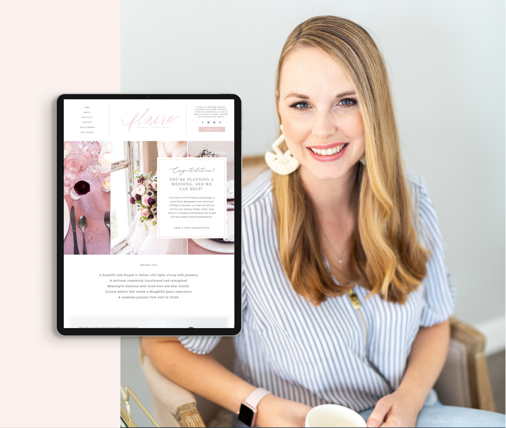 Showit website for Flaire, wedding planner