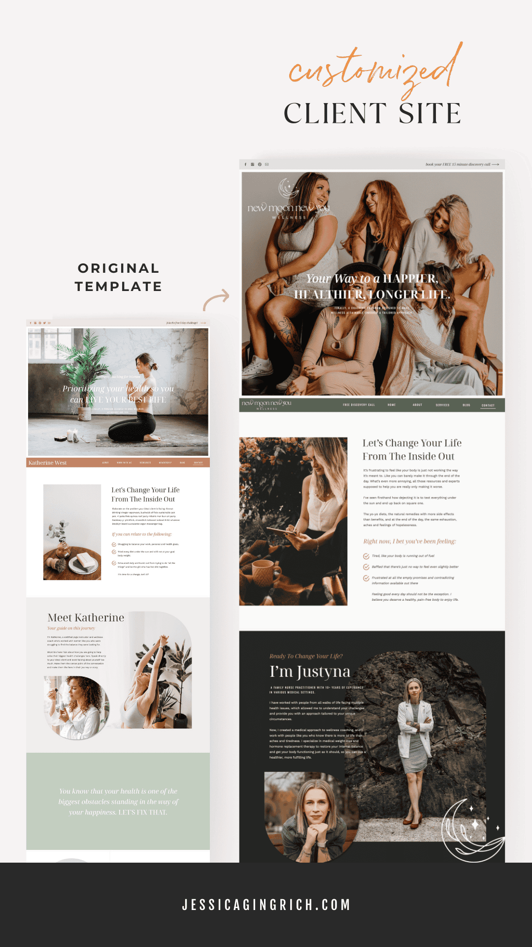 Showit Template Customization of Katherine West Template by Jessica Gingrich